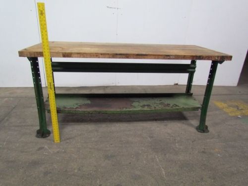 Butcher block top work bench 1-3/4tx28-1/2x72 34-1/4&#034; tall w/lower shelf for sale