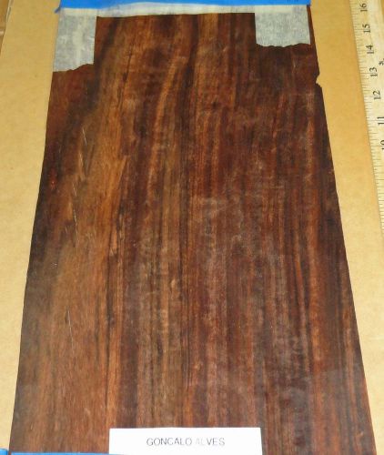 Goncalo Alves (Tigerwood) wood veneer 9&#034; x 17&#034; raw no backing 1/42&#034; thickness