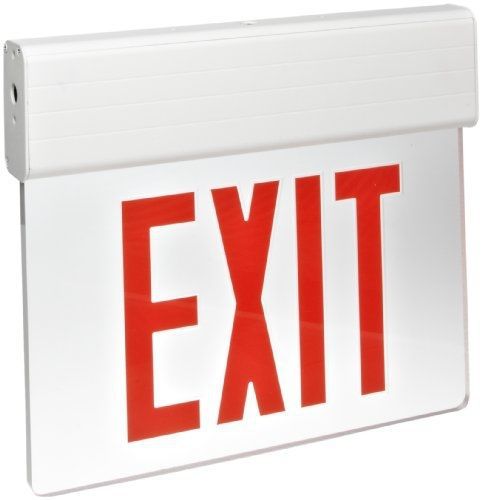 Morris Products 73311 Surface Mount Edge Lit LED Exit Sign, Red on clear Panel