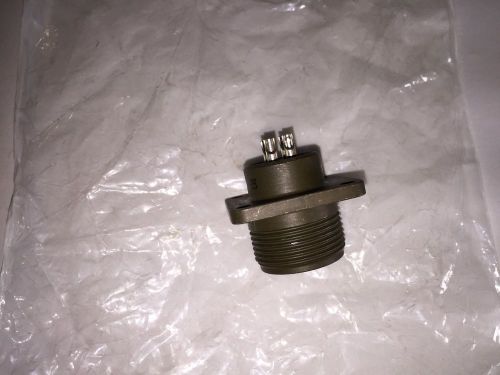 Amphenol connector ms3102r14s-2s , 4 pin 4 screw mntg flange. for sale