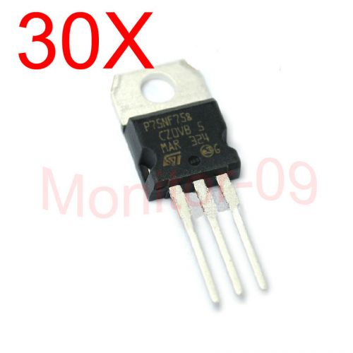 30PCS N-channel MOS-FET P75NF75 75V 80A TO-220 NEW