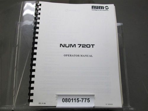 NUM 720T CNC Operator manual Ed 01-89 No 938698 Original Manual