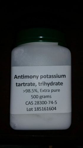 Antimony potassium tartrate, &lt;98.5%, Extra pure, 500 gm