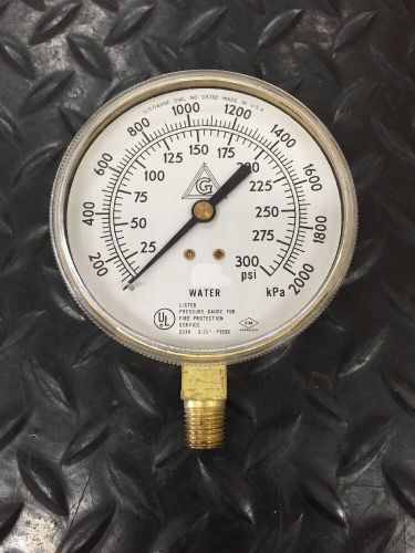 Ametek usg us fire gauge 0-300psi well pump 3.5&#034; water pressure p1590 dial 03782 for sale