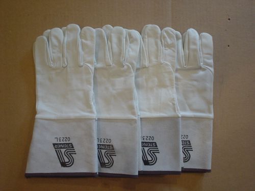 4 pairs of steiner 0223l leather welding gloves, large for sale