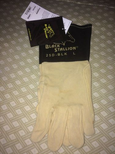 Brand New Black Stallion Size Large Tig Welding Gloves With Drag Patch