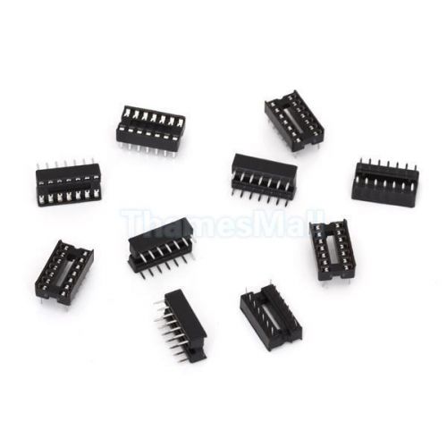 10pcs 14pin 14 pin dip ic socket adapter 2.54 mm pitch high quality for sale
