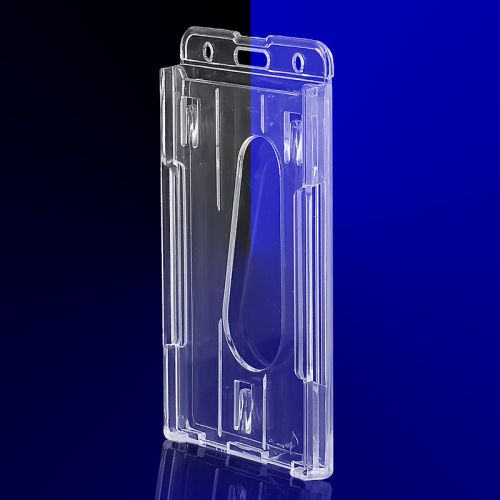 1Pcs Clear Vertical Hard Plastic Multi Card ID Badge Holder Transparent 10x6cm