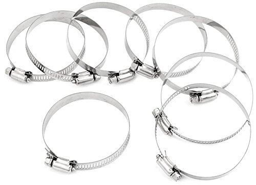 Uxcell a14030300ux0126 Stainless Steel Hose Pipe Clamps Clips Fastener, 52mm to