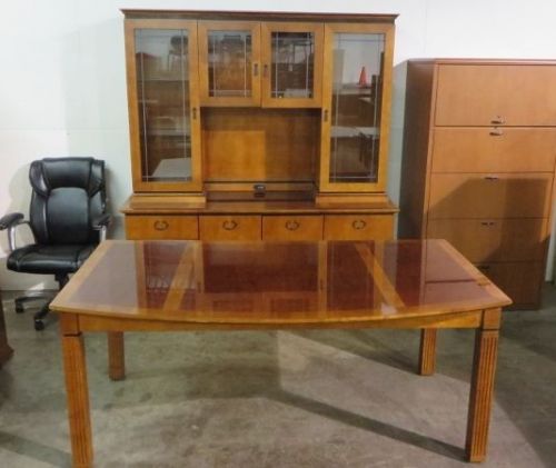 PAOLI Writing Desk - Credenza w/Hutch - 2Dr Lateral Cabinet Office Furniture SET