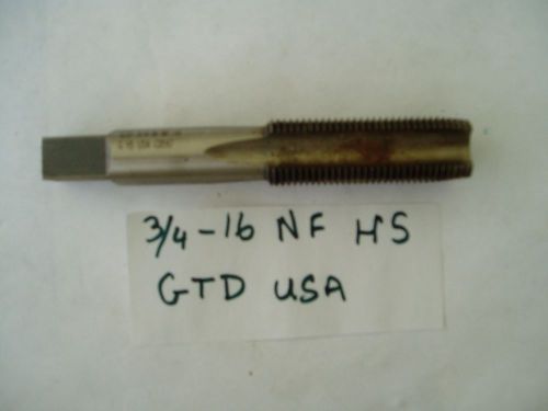 3/4&#034; -16 NF Thread cutting tap. GTD made in USA.