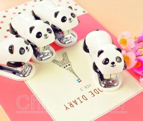 Cartoon Panda Shape Stapler Mini Stapler Set With 1000PCS Staples Office Station
