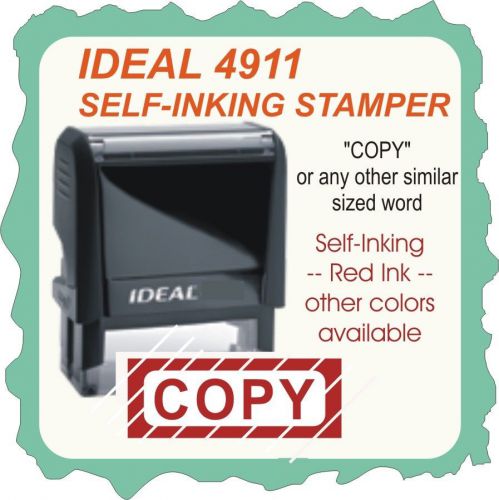 COPY, Custom Made, Trodat / Ideal Self Inking Rubber Stamp, 4911 Red Ink