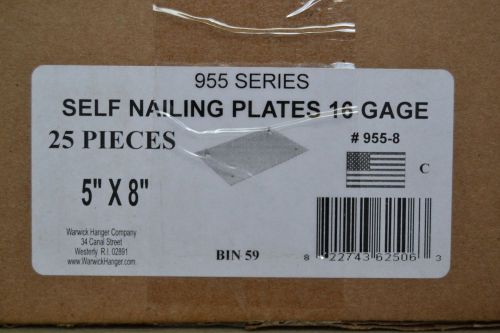 WARWICK 955-8 SELF NAILING PLATES 5&#034; X 8&#034; , 16 GAUGE, BOX OF 25