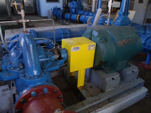 Lot of 2 2500 gpm flowserve pumps with 2 200 hp electric motors, ab drive for sale