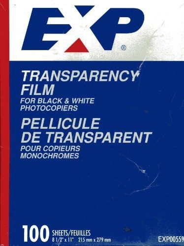 EXP Clear Transparency Film for Black and White Photocopiers / Copiers -