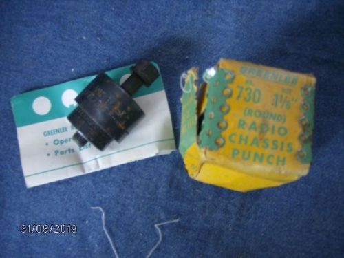 Vintage Greenlee Radio Chassis Punch No 730 1 1/8&#034; Round