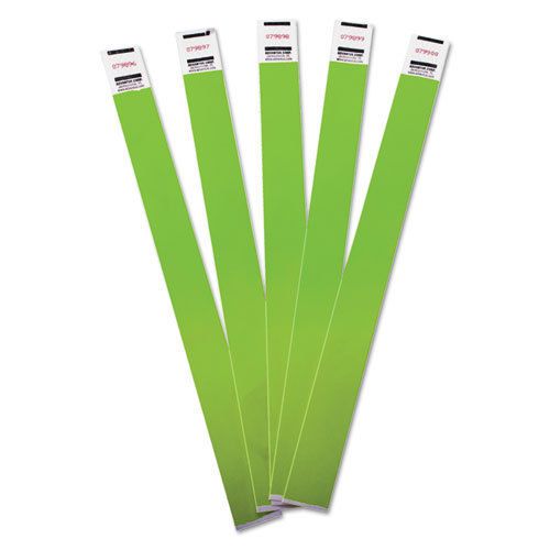 Crowd management wristbands, sequentially numbered, green, 100/pack for sale
