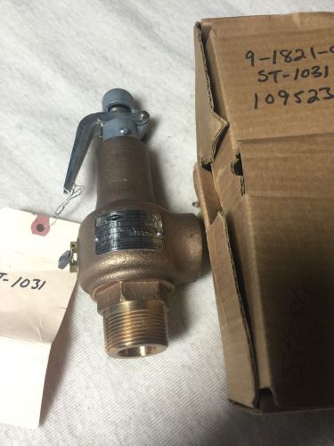 Spence 41ffa 1 1/4&#034; npt brass safety valve 801 steam lb/hr cap new for sale