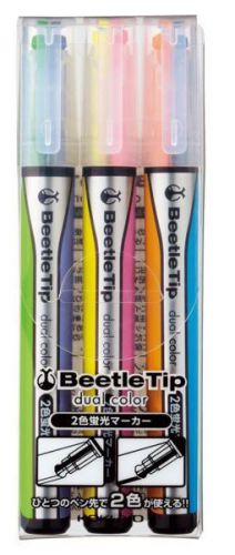 Kokuyo PM-L303-3S Beetle Tip Dual Color Highlighter Pen[3 pens Set]6color[F/S]