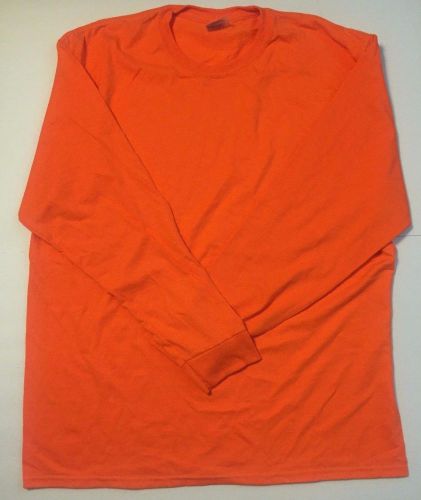 XL T Shirt Safety Orange Men New Cotton Work Long Sleeve Cotton Blend Uniform