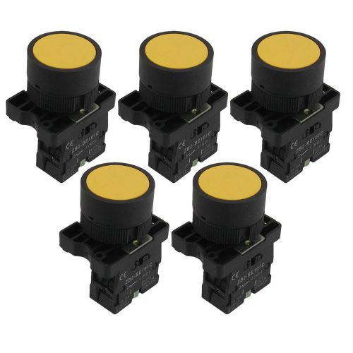 5 x 22mm 1 no n/o yellow sign momentary push button switch 600v 10a zb2-ea51 for sale
