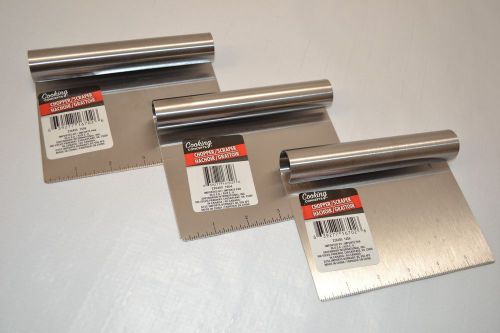 Lot of 3 - STAINLESS STEEL Scraper / Chopper - &#039;Cooking Concepts&#039; - 6&#034; Food Prep