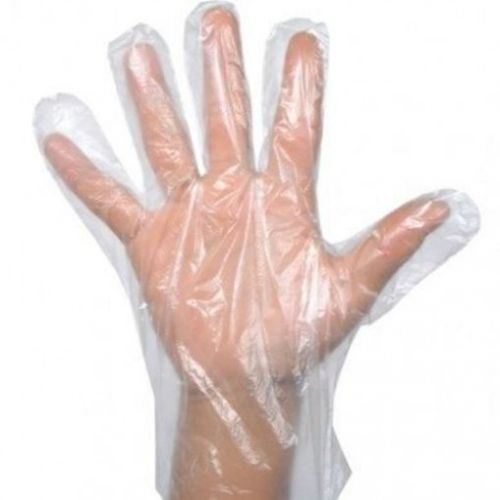 KINGLAKE 500 PCS Clear Disposable Plastic High Density Polyethylene Gloves