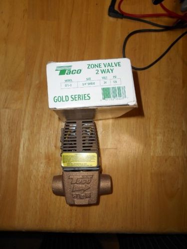 Taco 571-2 zone valve nos  3/4&#034; sweat 24vac 125psi max for sale