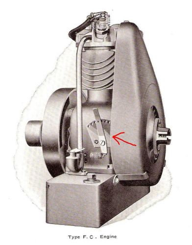 Vintage Everett Power Railroad Drilling Machine throttle Briggs F,FB,FH&amp;Q Engine