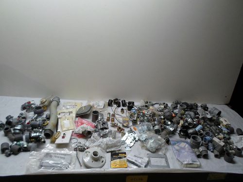 Huge Electrical Lot 200 Items, Metal &amp; Plastic conduit fittings, Cover Plates