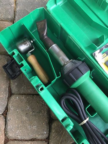 Leister heat gun triac s w/40mm  extended torch app tip  steel seam roller case for sale