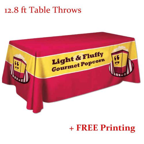 12.8ft table throw cover custom dye-sublimation full color print-round corner for sale