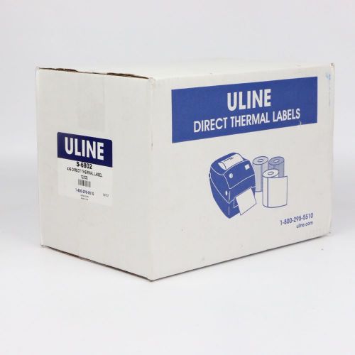 Case of 12 rolls uline 4x6 direct thermal labels s-6802 (3000 labels) for sale