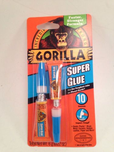 Gorilla glue 7800101 3 gram super glue tube 2 per card, clear for sale