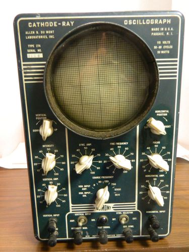 Vintage Du Mont Laboratories Cathode Ray Oscillograph Type 274 Body in Good Cond