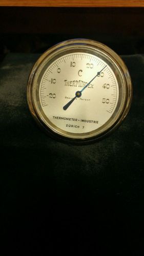 vintage Thermindex centigrade industrial thermometer Zurich w stand