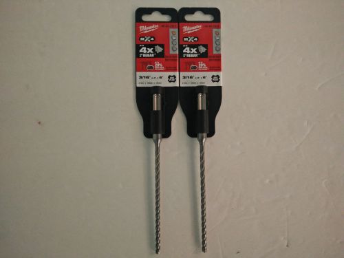 2 pack milwaukee 48-20-7311 3/16 in. x 4 in. x 6 in. mx4 sds+ carbide drill bit for sale