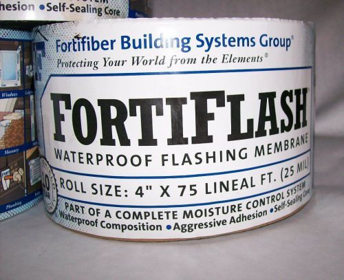 Fortifiber fortiflash waterproof 4&#034; flashing tape membrane / brand new 4&#034; x 75&#039; for sale