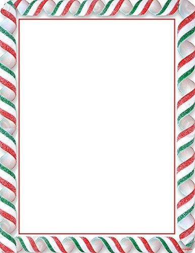 Geographics Peppermint Twist Glitter Christmas Letterhead, 8.5 x 11 Inches,