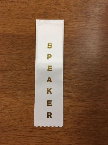 White SPEAKER Conference Award Ribbon Lot Of 20 New