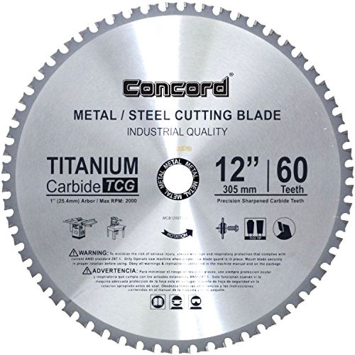 Metal Cutting Blade 12-In 60 Teeth TCT Ferrous Ultra Sharp Hard Titanium Carbide
