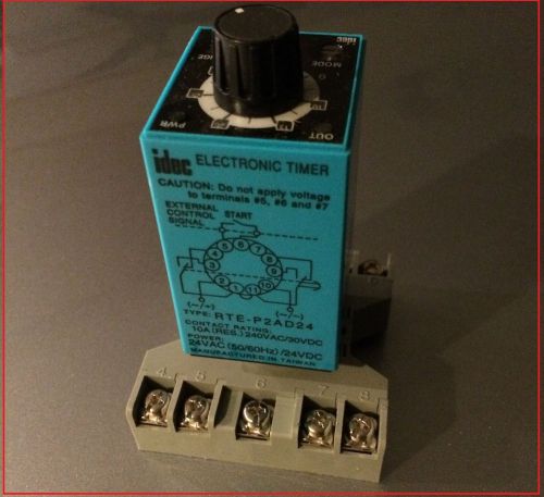 Idec rte p2ad24  electronic timer 24vac 10a  relay  w/sub base for sale