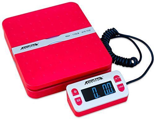 Accuteck shippro w-8580 110lbs x 0.1 oz red digital shipping postal scale lim... for sale