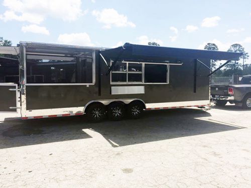 8.5x28 bbq porch trailer; triple 7,000 lbs axles, refrigeration, warming box for sale