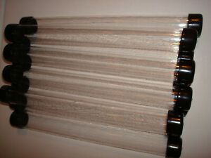 10- 1&#034; Clear Round Plastic Tube 11.5 Long, Vinyl Caps, Storage Packing Shipping