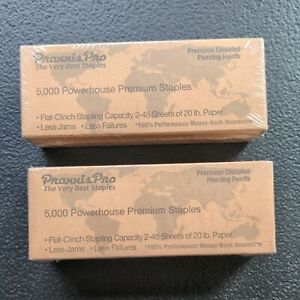 Lot Of 2 - PraxxisPro 5000 Premium Staples Chiseled points - 10,000 TOTAL