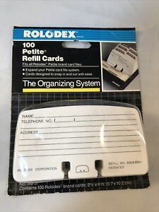 Rolodex Petite Refill file Cards 100 New old stock Vintage Sb-31 1989 organizer
