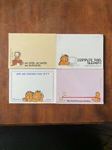 Vintage Garfield Post-It Notes. Lot of 4