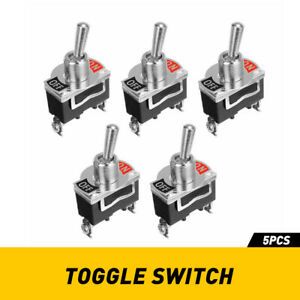 5X Waterproof Toggle Flick Switch 12V ON/OFF Car Dash Light Metal Replace Kit US